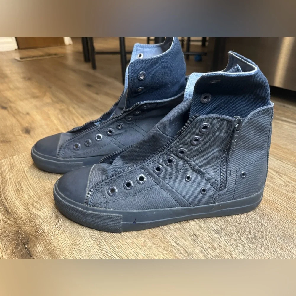 Levi's | Shoes | Levis 54751u9 Zip High Top Mens Navy Mono Canvas
